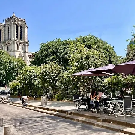 Апартаменты Rooftop Triplex With Garden At Notre Dame Париж