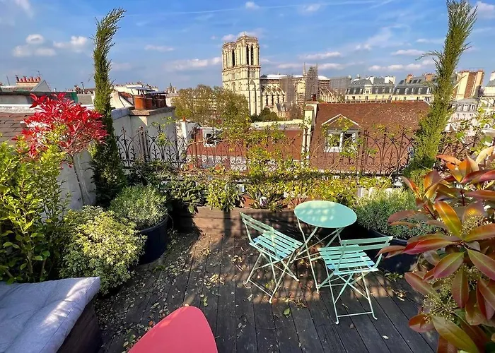 Rooftop Triplex With Garden At Notre Dame