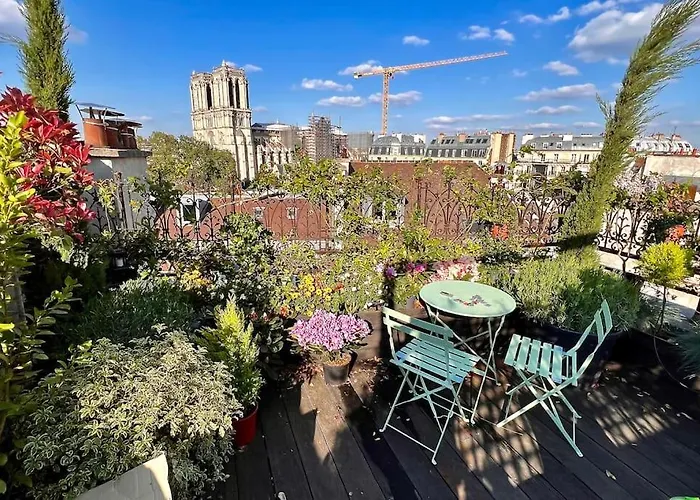 Rooftop Triplex With Garden At Notre Dame *